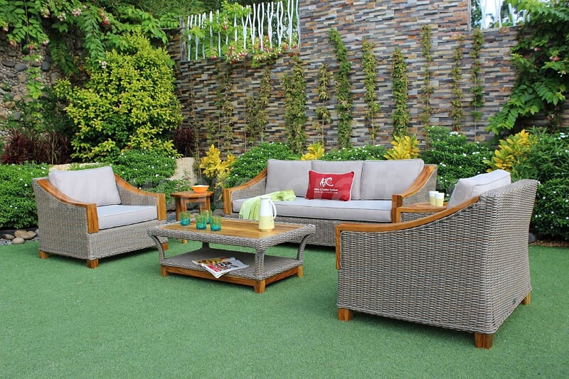 Synthetic Rattan Furniture, Outdoor Wooden Garden Sofas